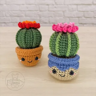 free crochet cactus amigurumi plushies for summer decorations, DIY gifts, spring crafts, and plant decor