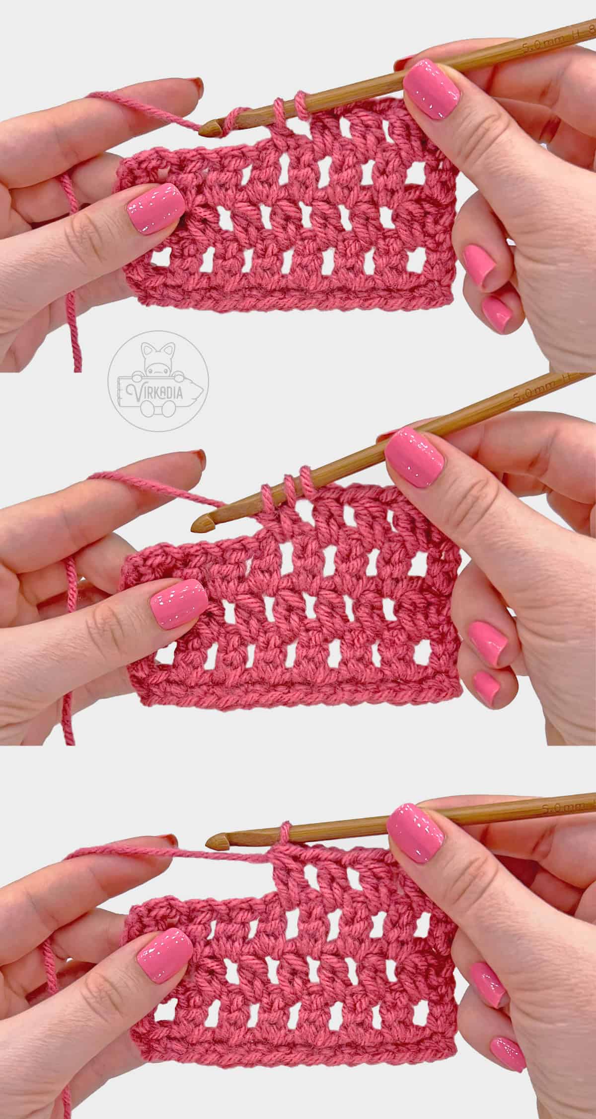 how to do a 2 double crochet cluster stitch tutorial