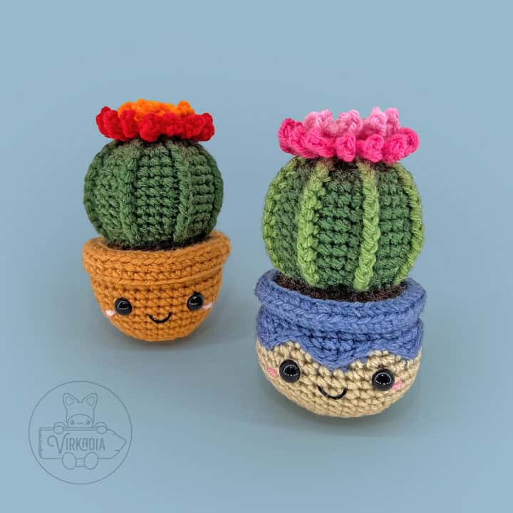 free crochet cactus amigurumi plushies for summer decorations, DIY gifts, spring crafts, and plant decor