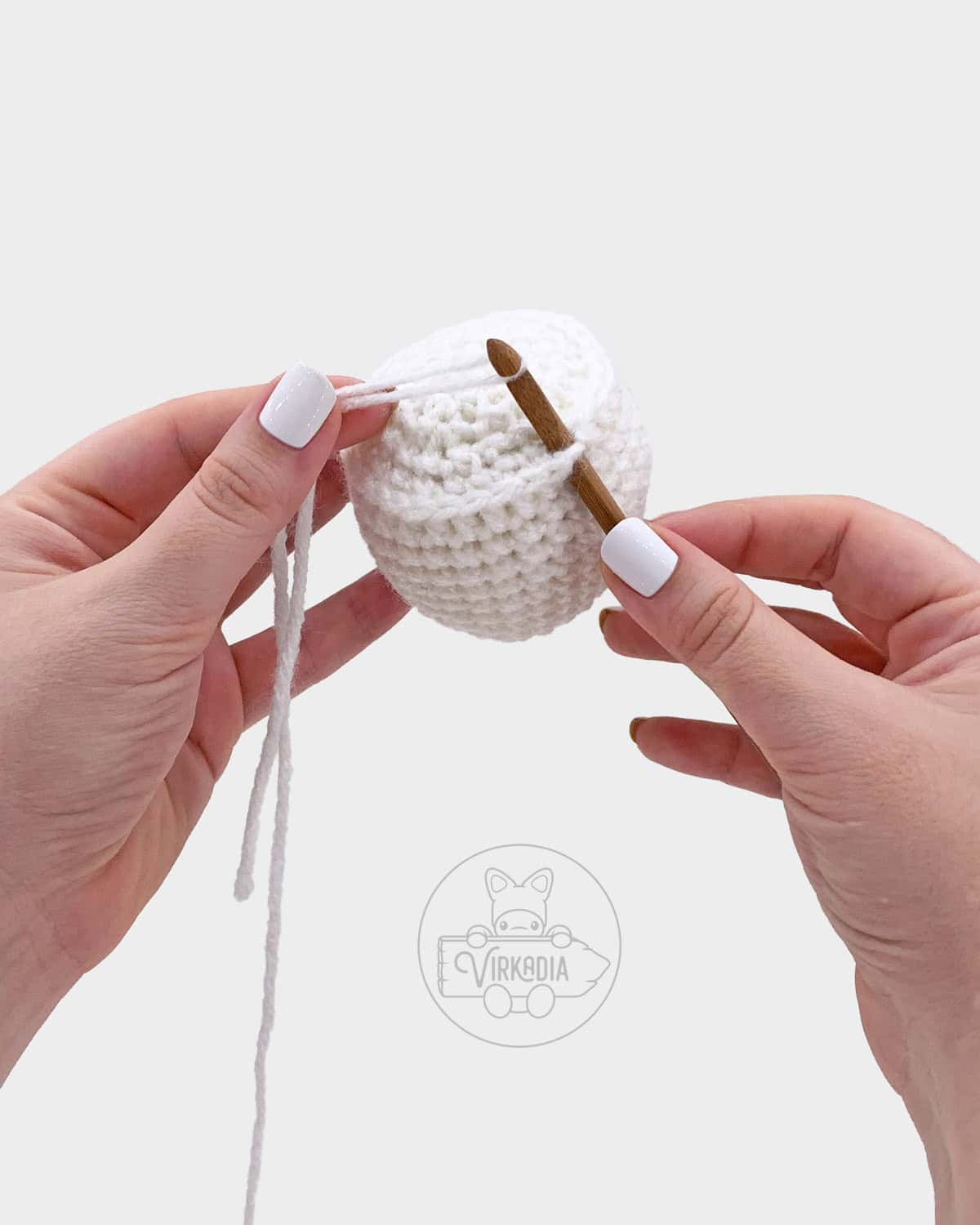 free amigurumi tutorial of where to rejoin in the half double crochets