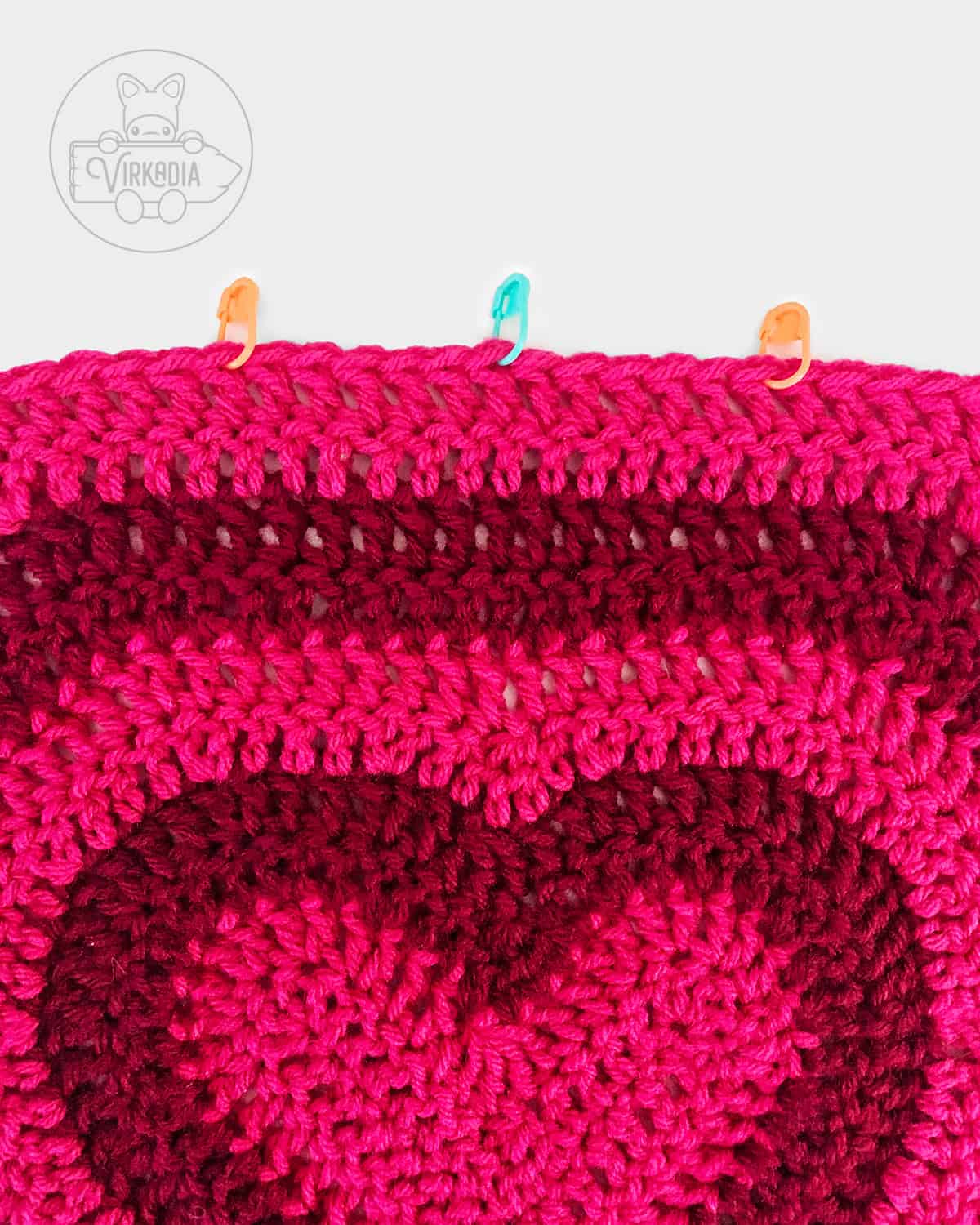 free crochet heart sweater tutorial of where to add the stitch markers