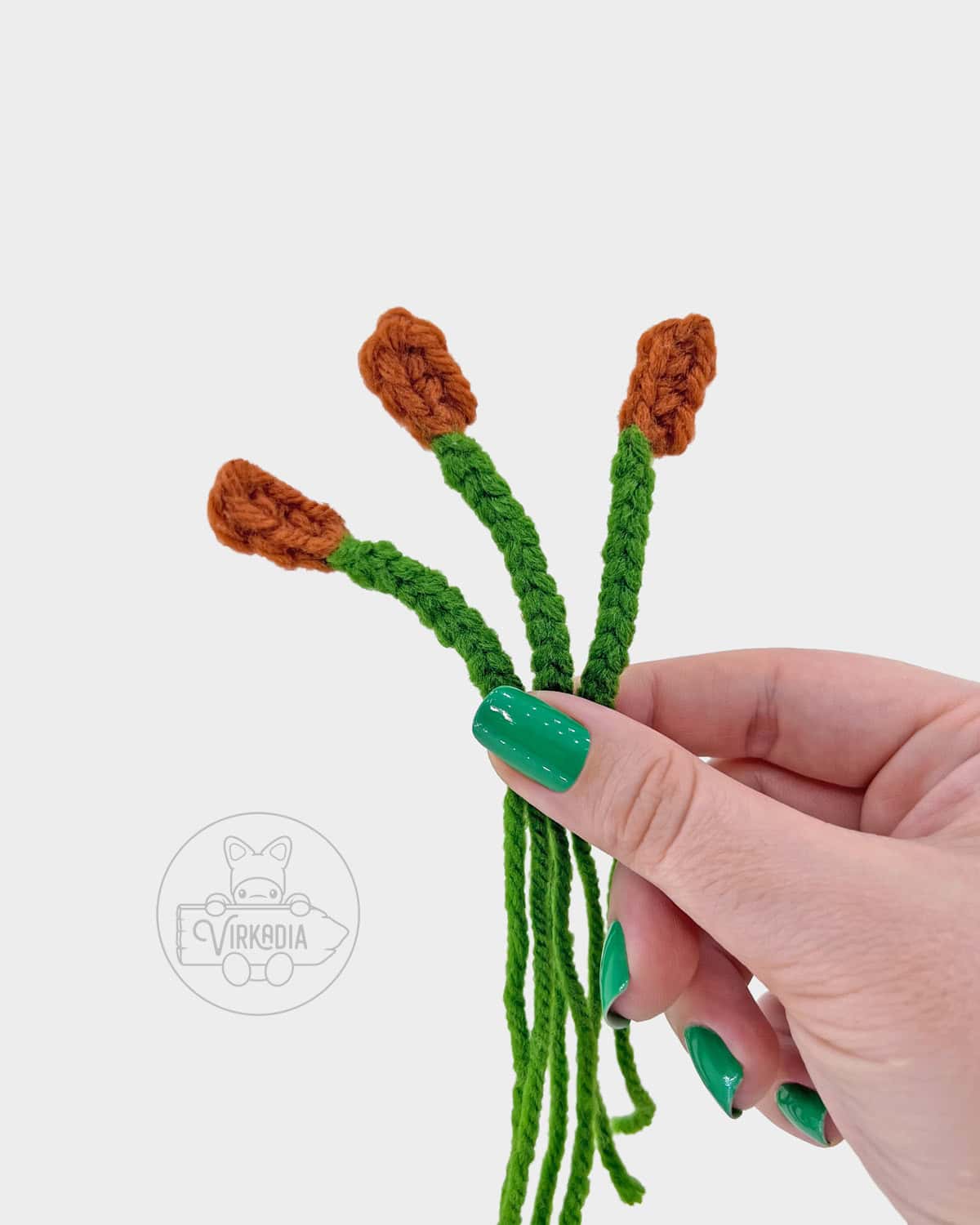 flower amigurumi pattern tutorial of how the finished stamens should look