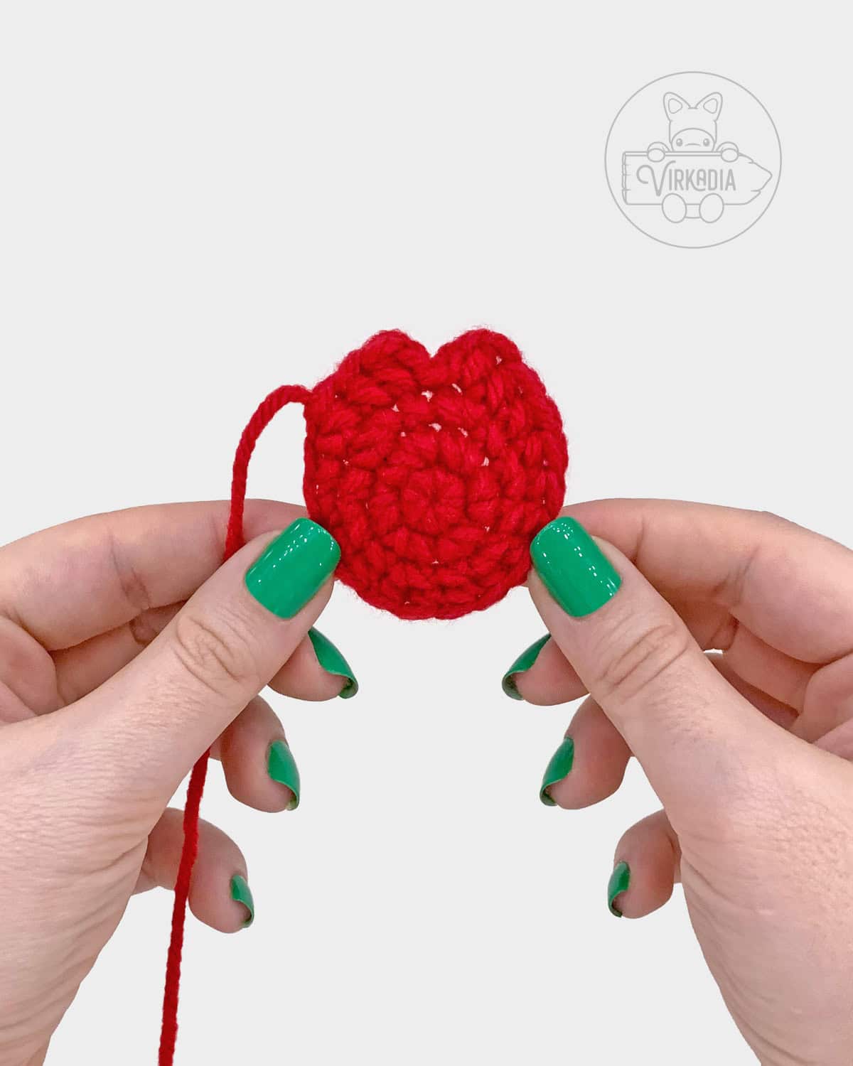 free crochet rose amigurumi pattern tutorial demonstration of how a single petal should look