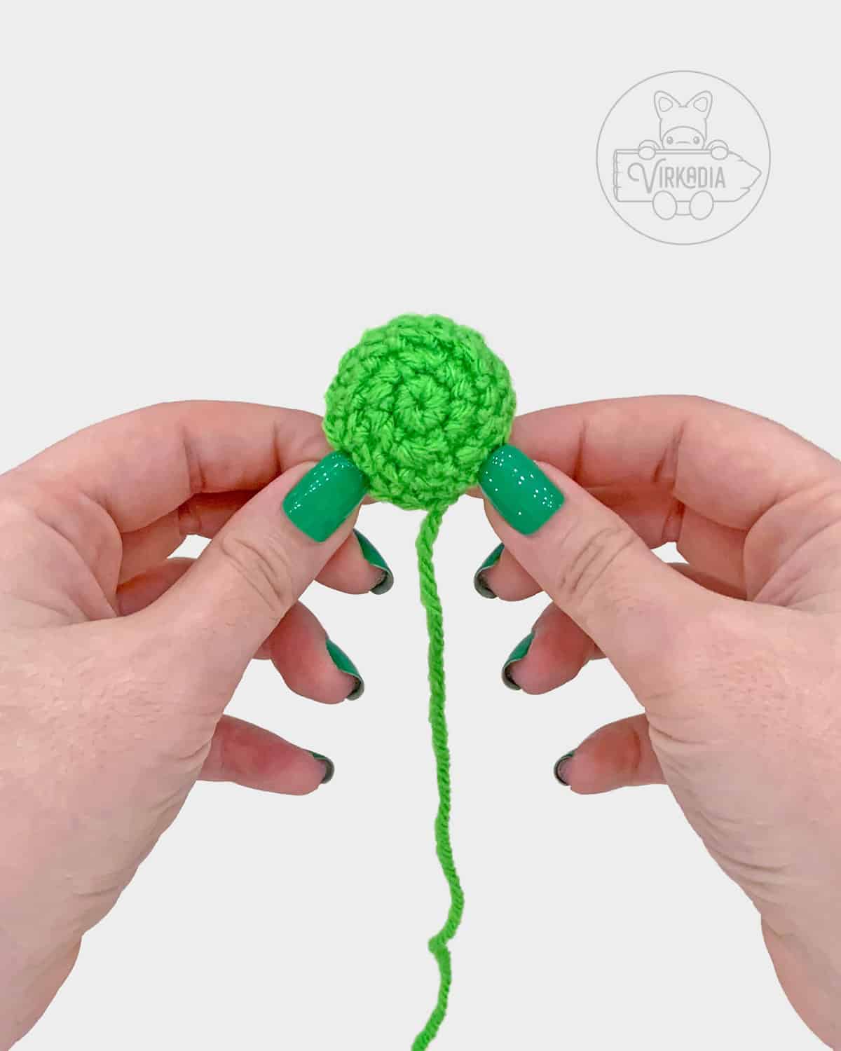 free amigurumi pattern tutorial of how piece #1 should look