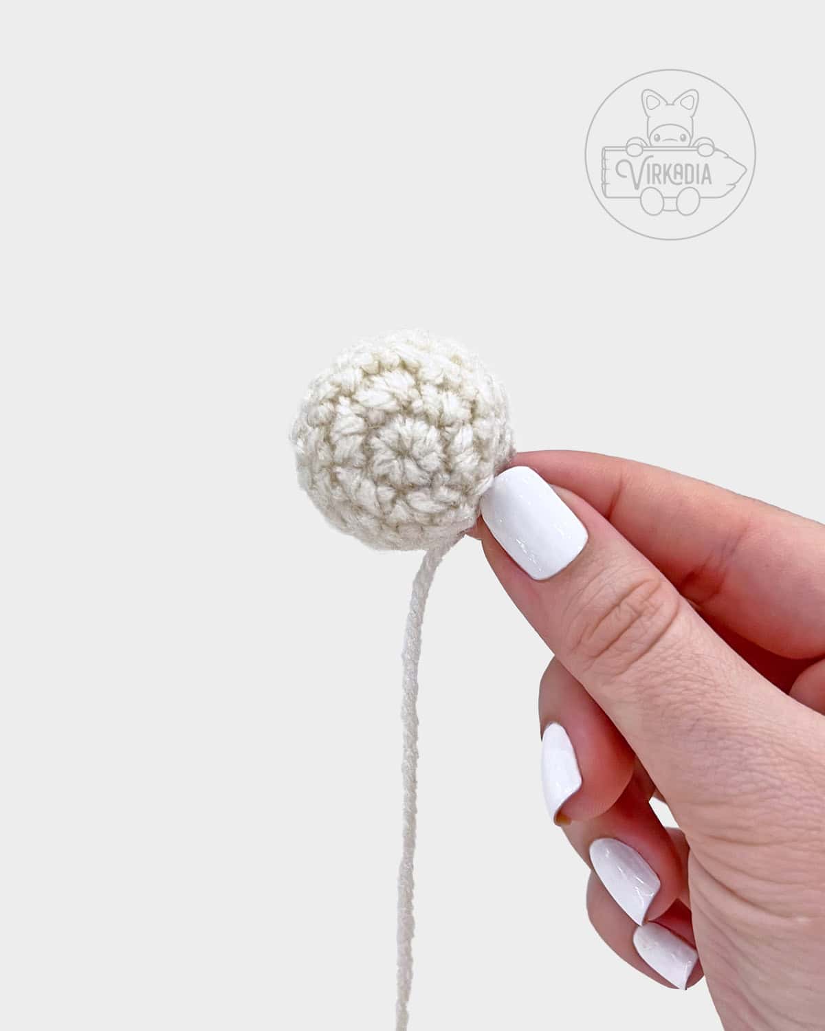 free amigurumi pattern tutorial of how the bone piece should look