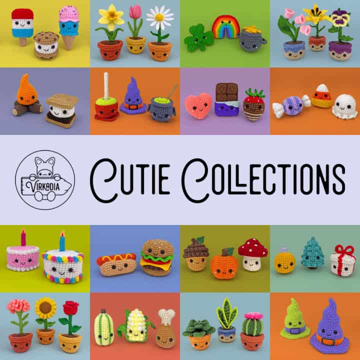 Cutie Collections category, including crochet amigurumi patterns for holiday decorations, seasonal home decor, and DIY gifts