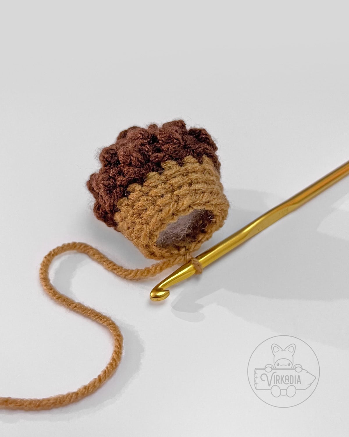 what the amigurumi should look like as you begin to close it