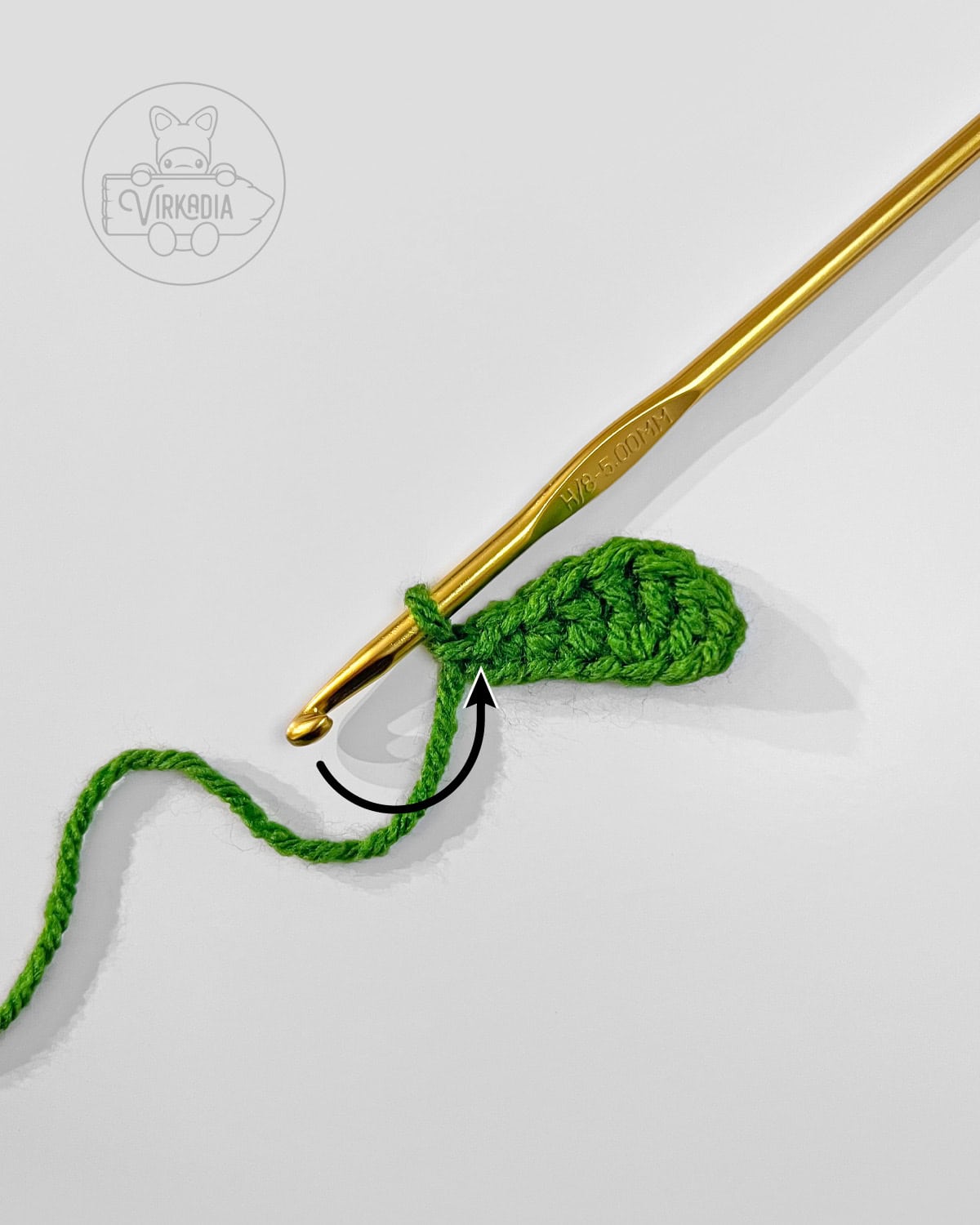 how to work into the other side of your chain stitches
