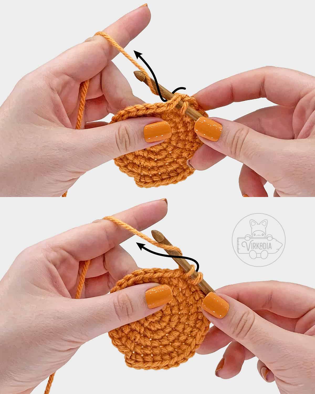 how to single crochet using the YU/YO method for amigurumi tutorial