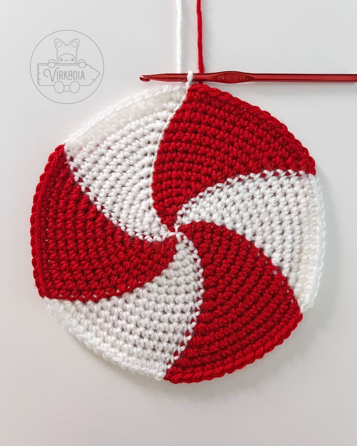 free crochet peppermint hat pattern tutorial of how round 15 should look