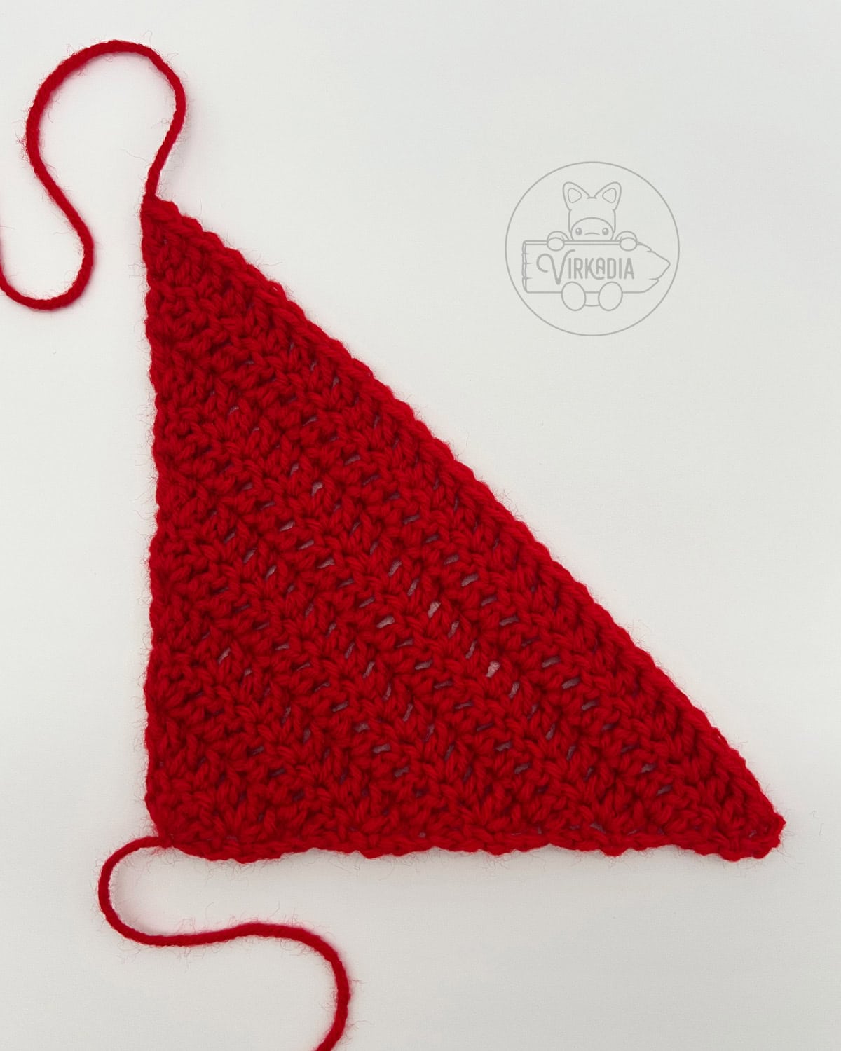 free striped scarf pattern tutorial of how the first corner should look