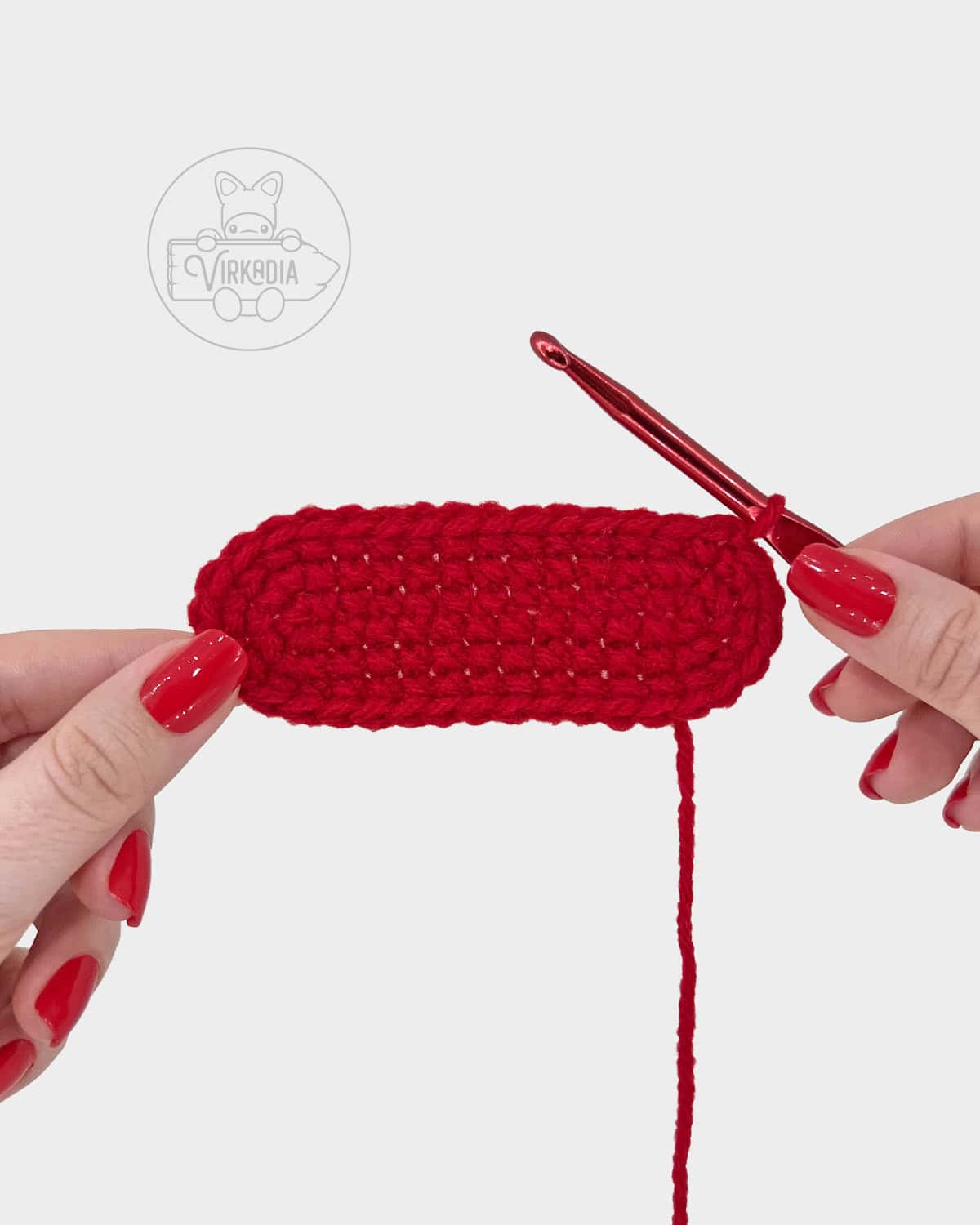 free amigurumi pattern tutorial of how your piece should look after round 3