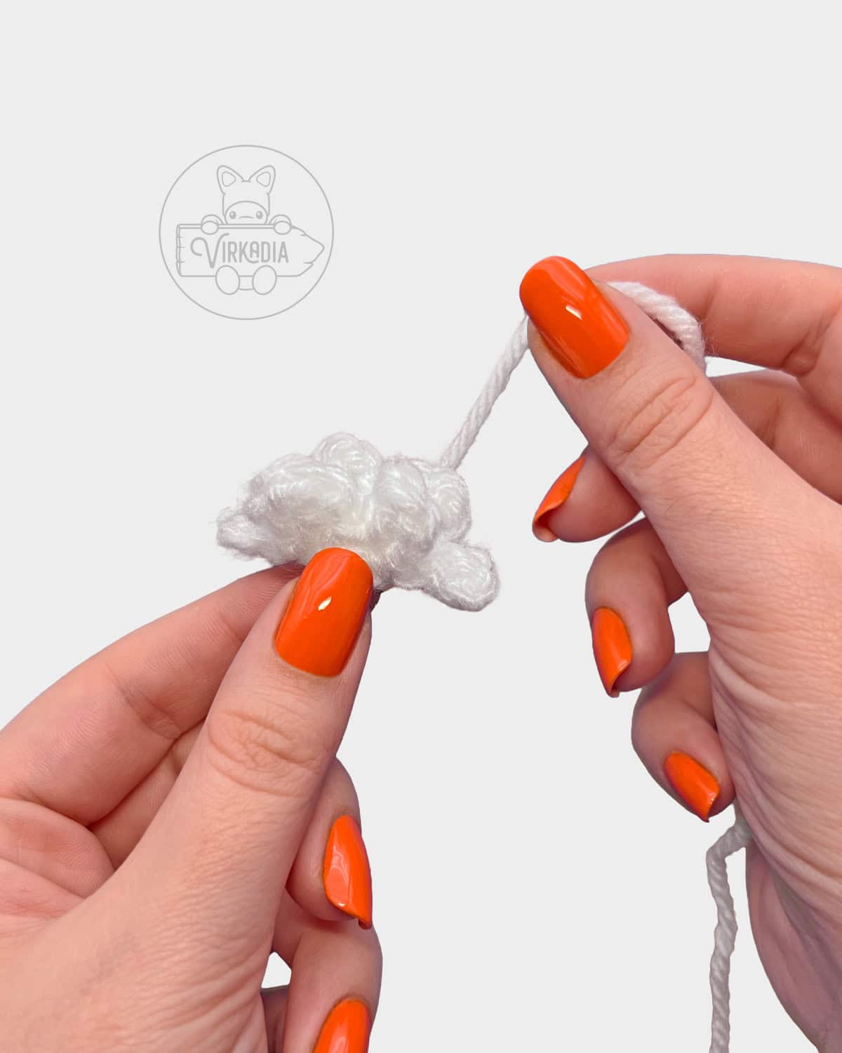 free amigurumi tutorial of how to sew the first wrapper closed