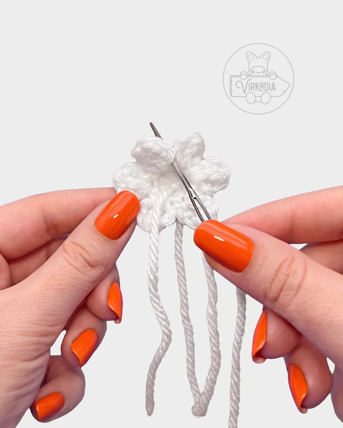 free amigurumi tutorial of how the finished wrapper end should look