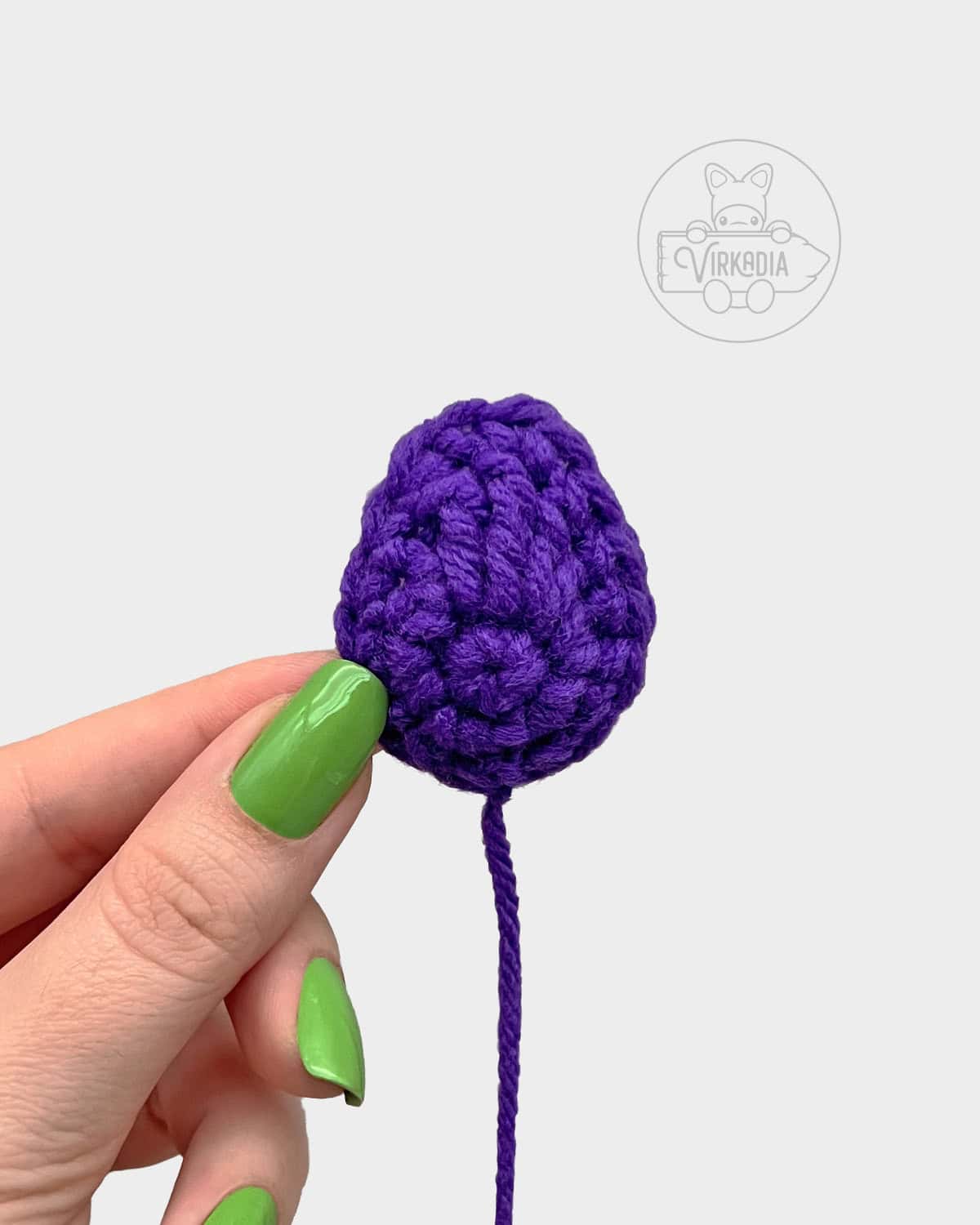 free Little Bat Guy crochet doll tutorial of how the finished ear should look