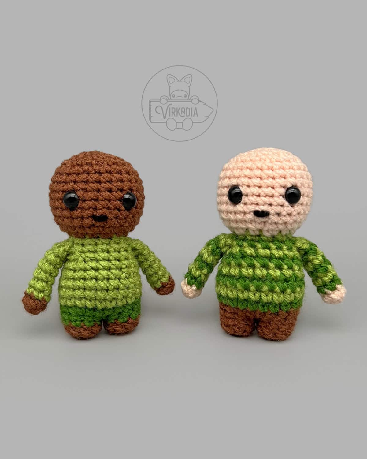 color options for the free Little Crochet Guy pattern for DIY doll making, seasonal amigurumi projects, and holiday gifts